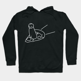 Dick on Flying Pizza - white strokes Hoodie